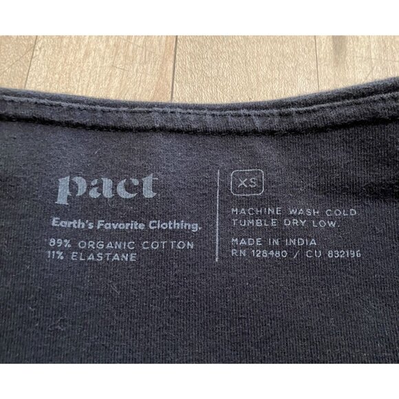 Pact Organic Womens Wide Leg Split Hem Pull On Knit Pants Size XS Black AN EXC - Picture 6 of 11